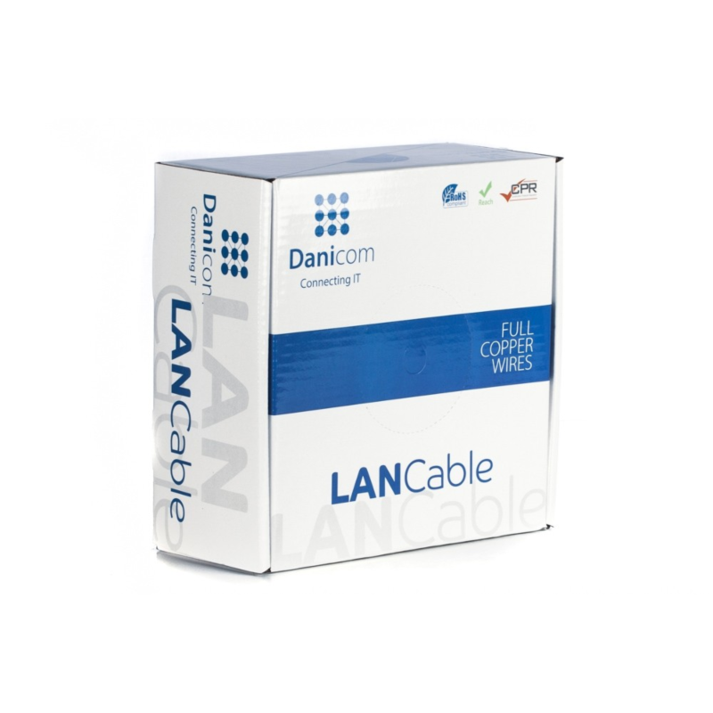 DANICOM CAT6 FTP 100m kabel på rullstyv - LSZH (Eca)