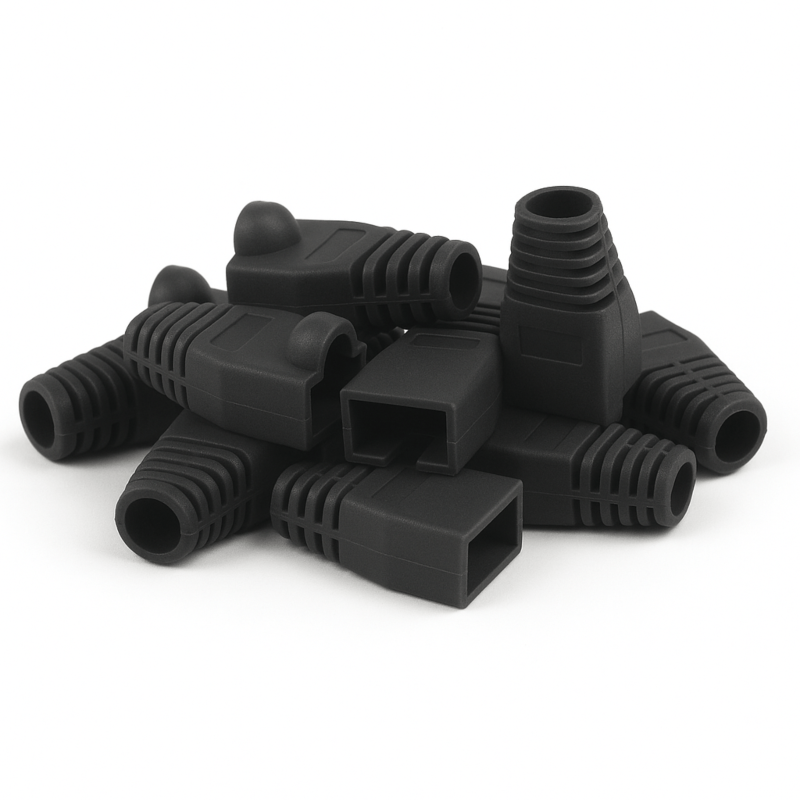 DANICOM RJ45 Kabelgenomföring Svart - 10 st