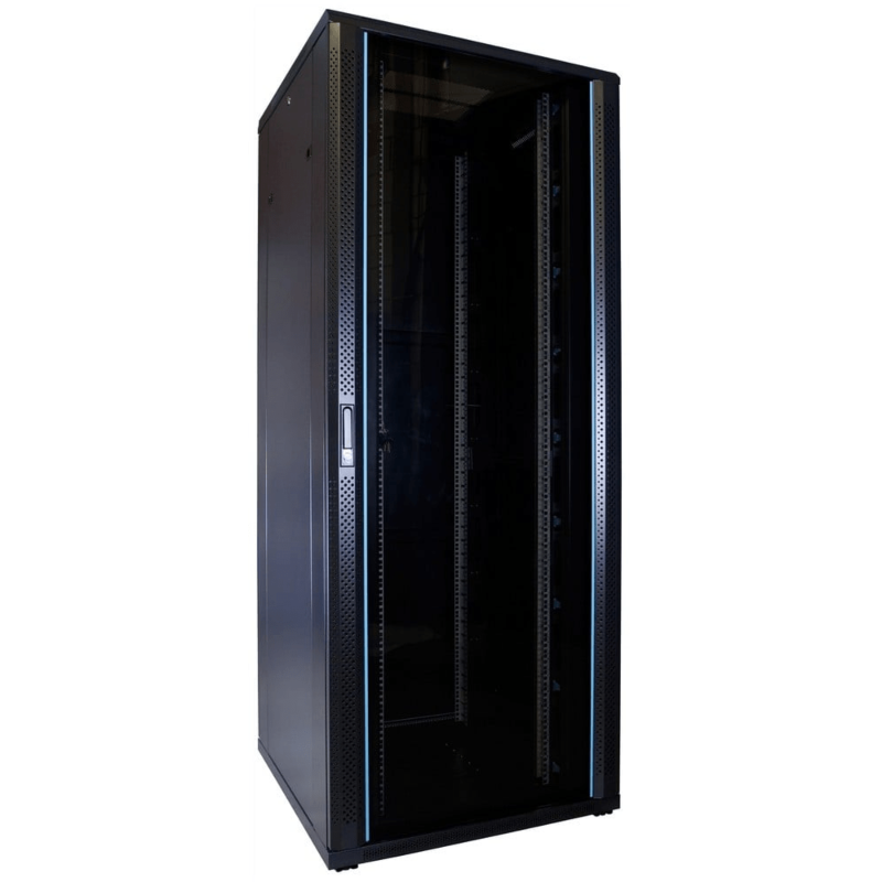 47U serverskåp med glasdörr 800x800x2200mm (BxDxH)