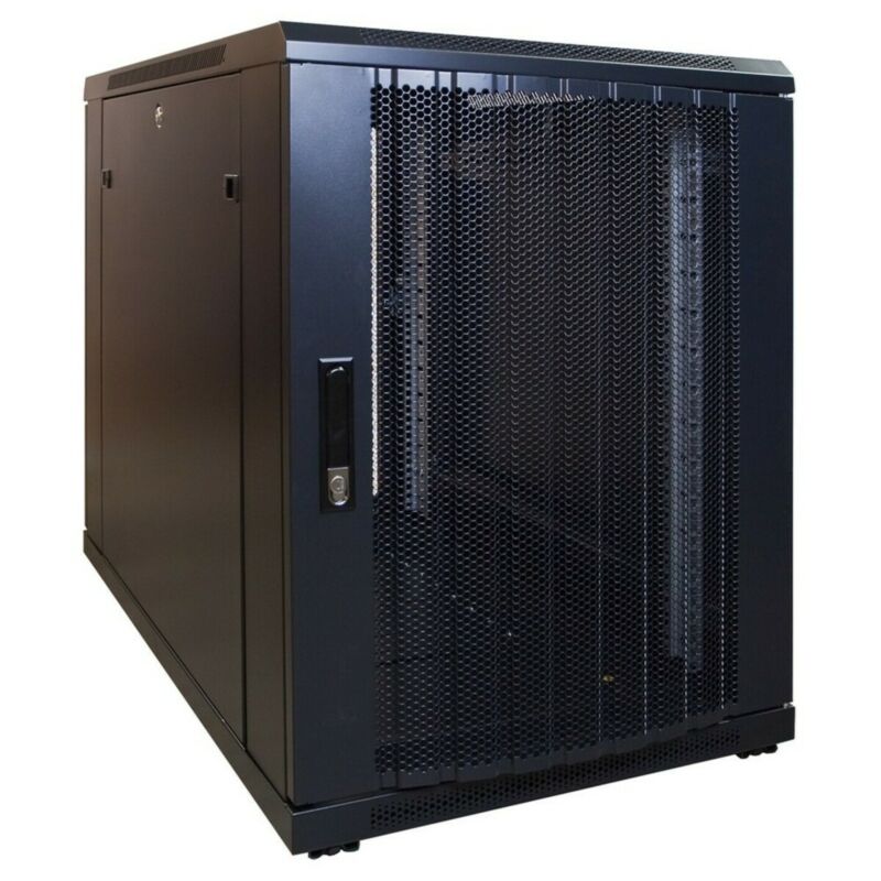 15U miniserverskåp med perforerad dörr 600x1000x860mm (BxDxH)