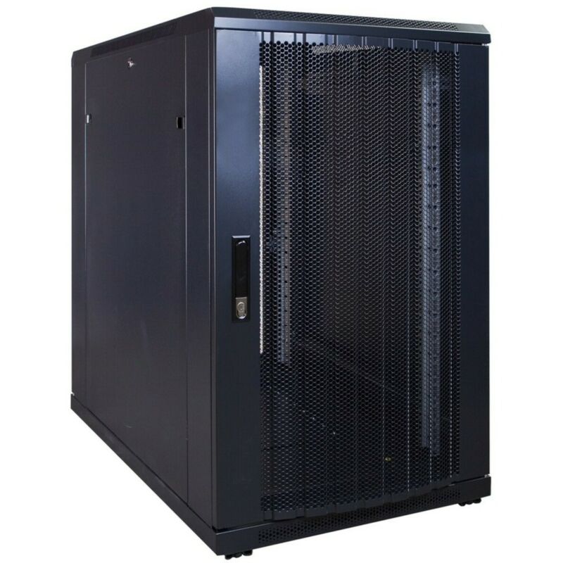 18U serverskåp med perforerad dörr 600x1000x1000mm (BxDxH)