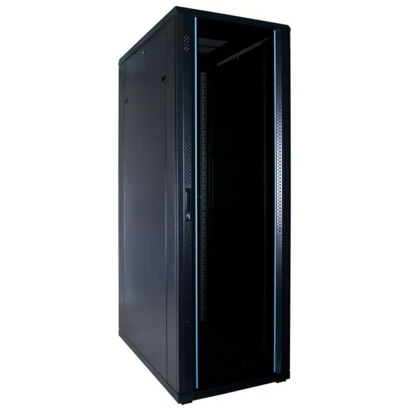 37U serverskåp med glasdörr 600x1000x1800mm (BxDxH)
