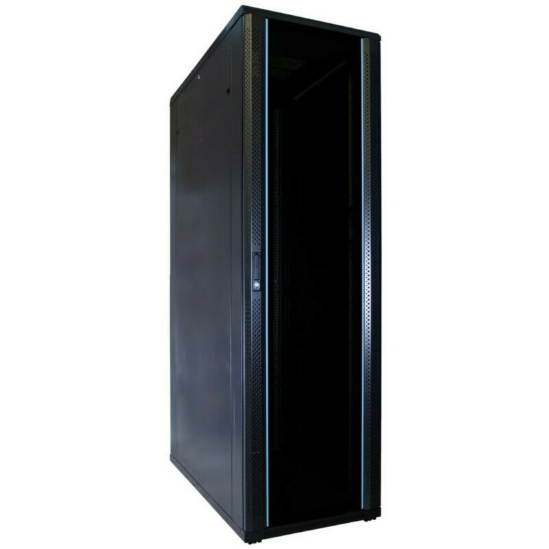 42U serverskåp med glasdörr 600x1200x2000mm (BxDxH)
