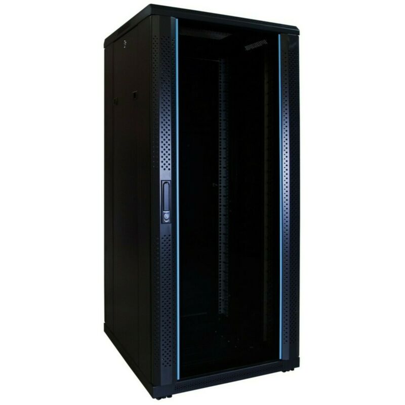 27U serverskåp med glasdörr 600x600x1400mm (BxDxH)
