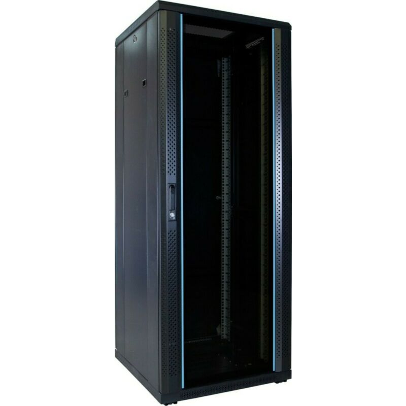 32U serverskåp med glasdörr 600x600x1600mm (BxDxH)