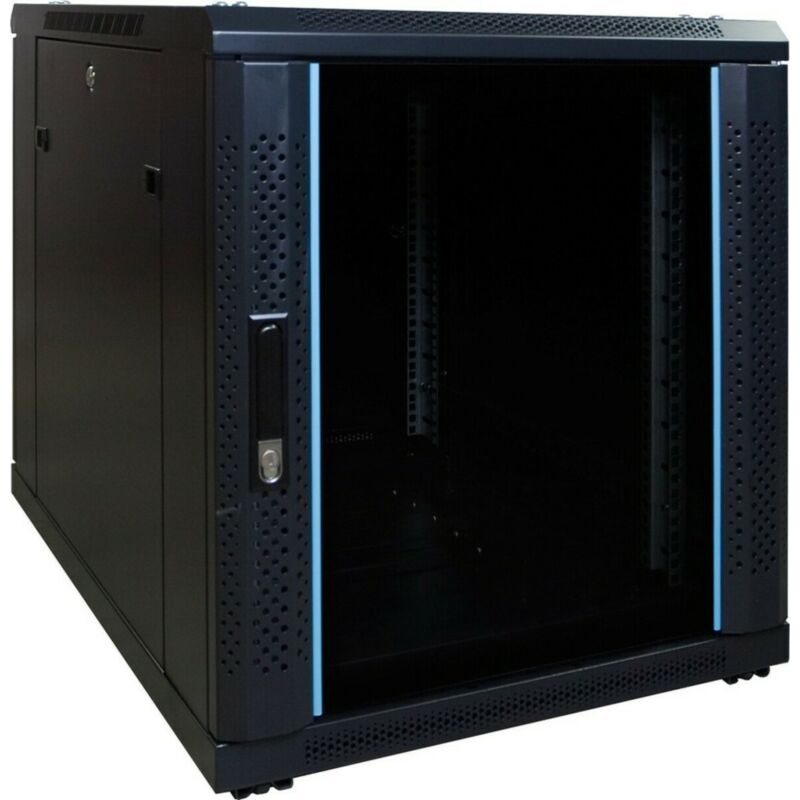 12U miniserverskåp med glasdörr 600x800x720mm (BxDxH)
