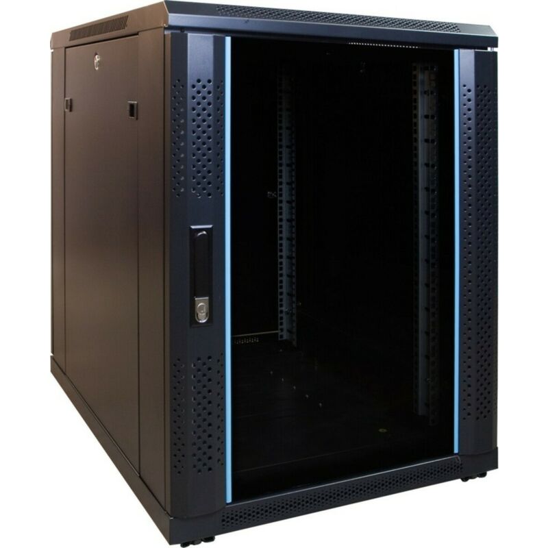 15U miniserverskåp med glasdörr 600x600x860mm (BxDxH)