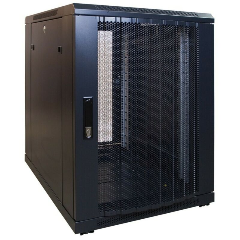 15U miniserverskåp med perforerad dörr 600x600x860mm (BxDxH)