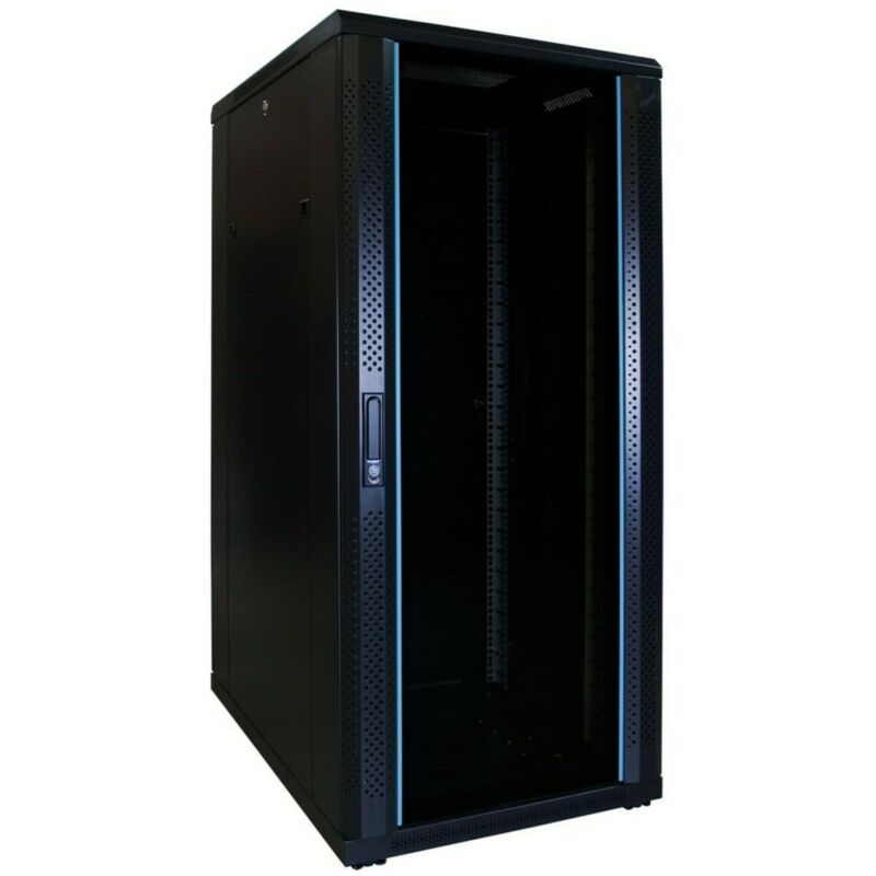 27U serverskåp med glasdörr 600x800x1400mm (BxDxH)