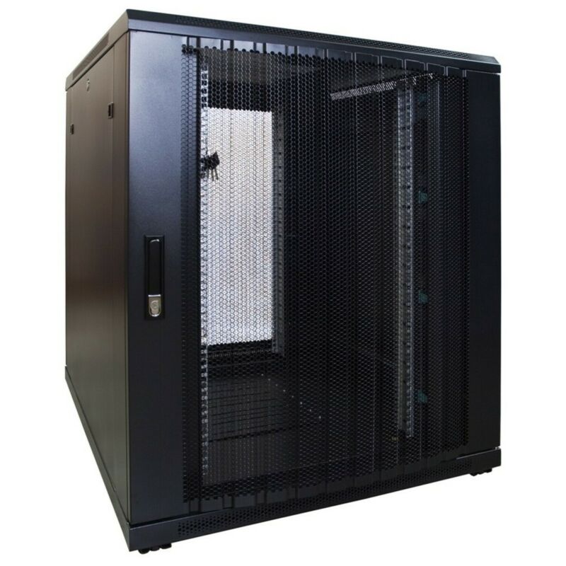 18U serverskåp med perforerad dörr 800x1000x1000mm (BxDxH)