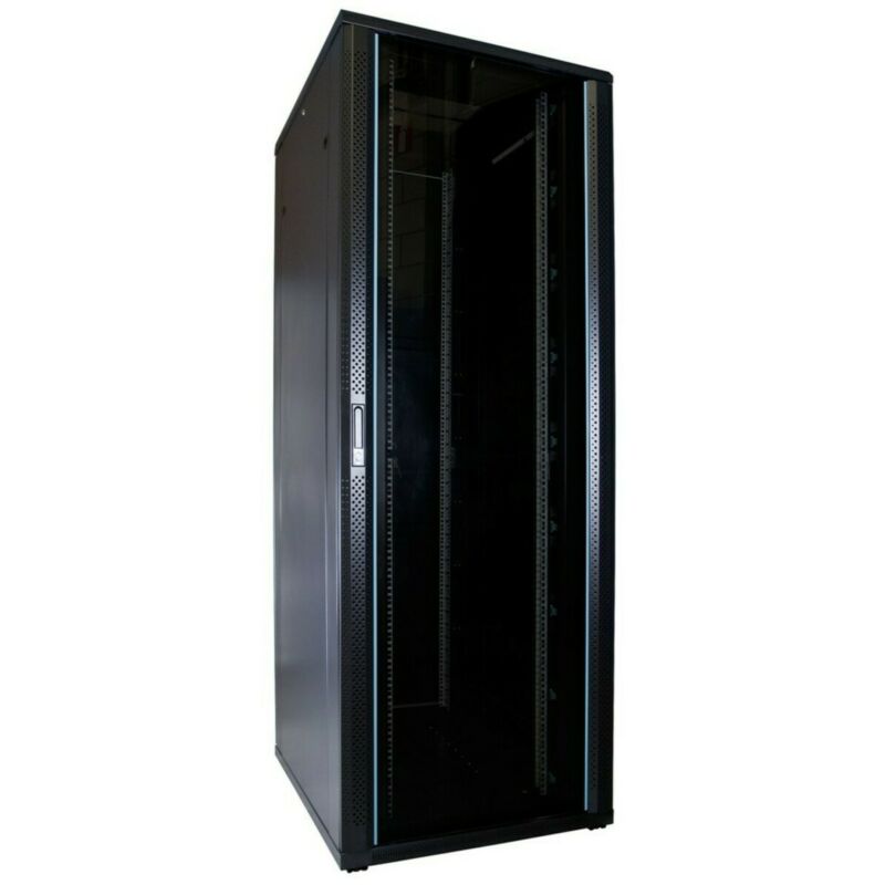 47U serverskåp med glasdörr 800x1000x2200mm (BxDxH)