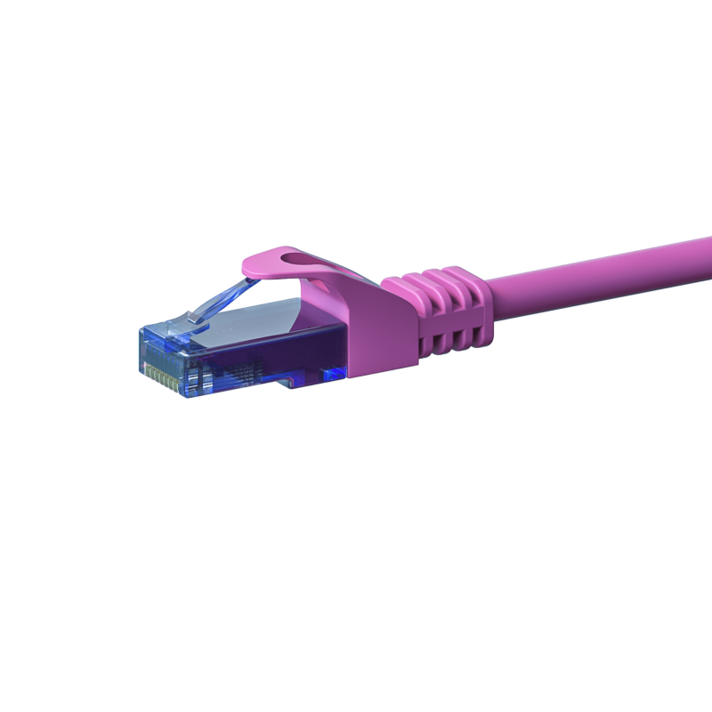 UTP CAT6a patchkabel 0,25m rosa - 100% koppar