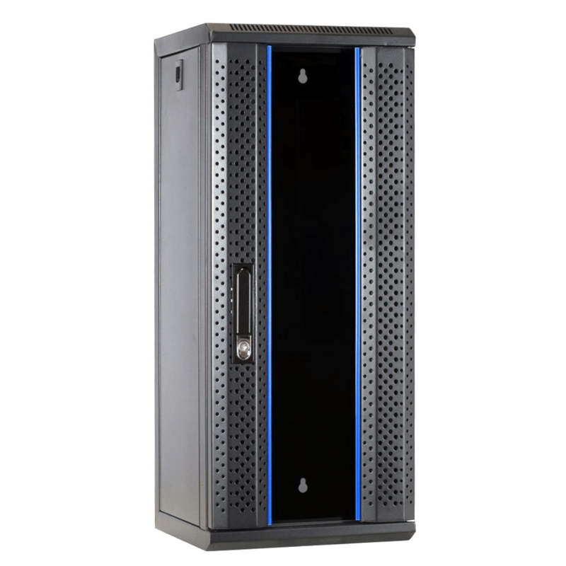 10 tum 15U serverskåp med glasdörr 312x310x752mm (BxDxH)
