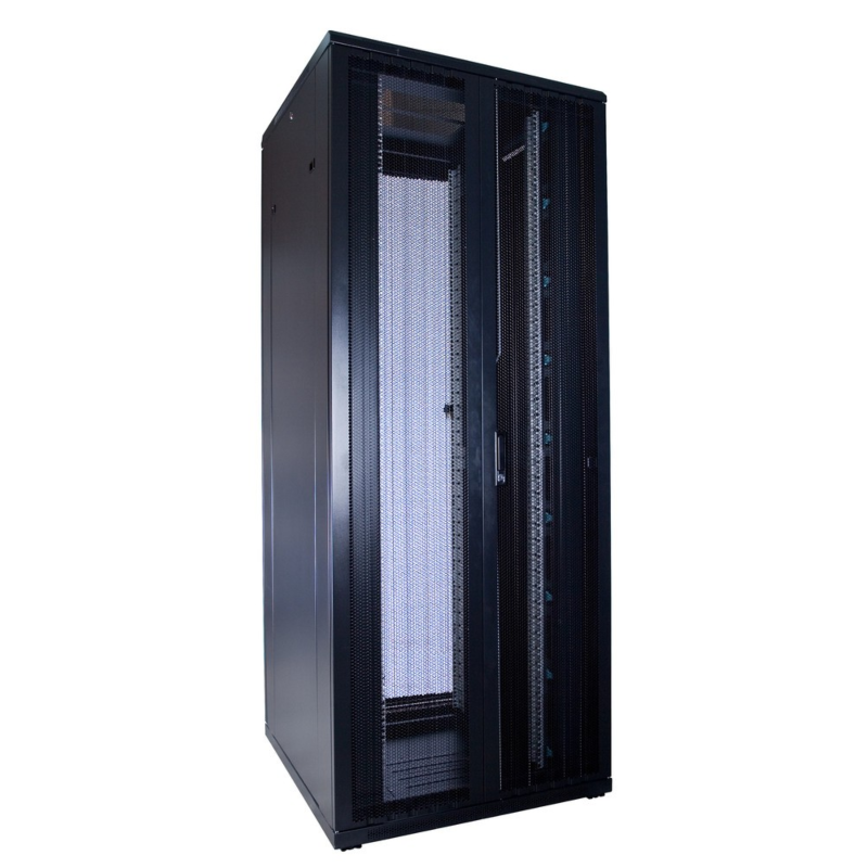 42U serverskåp med dubbla perforerade fram- och bakdörrar 800x800x2000mm (BxDxH)