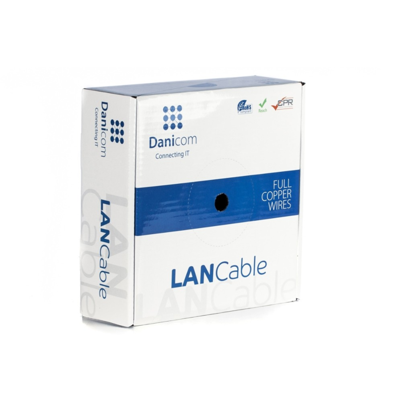DANICOM CAT6 FTP 50m kabel på rullstyv - LSZH (Dca)