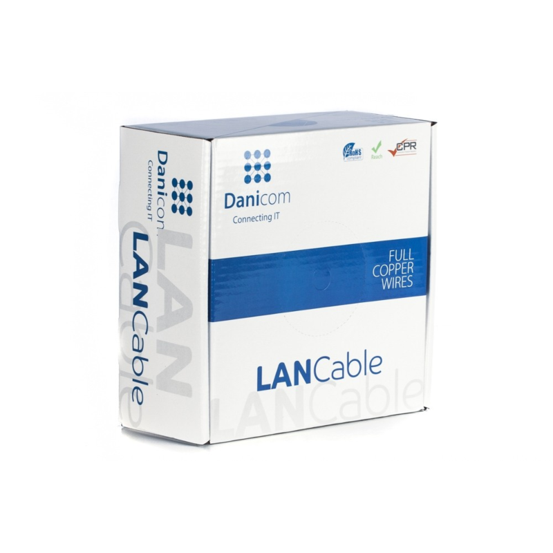 DANICOM CAT6 UTP 100m kabel på rullstyv - LSZH (Eca)