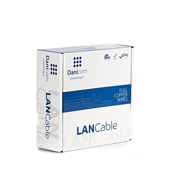 DANICOM CAT6A S/FTP 50m kabel på rulle flexibel - PVC (Fca)