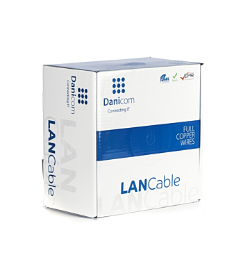 DANICOM CAT6A S/FTP 100m kabel på rullstyv - LSZH (Dca)