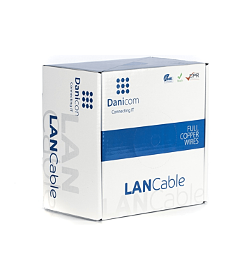 DANICOM CAT6A S/FTP 100m kabel på rulle flexibel - PVC (Fca)