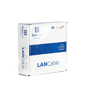 DANICOM CAT6A U/UTP 50m kabel på rullstyv - LSZH (Dca)