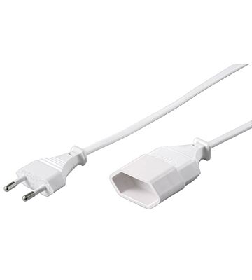 Strömförlängningskabel eurokontakt 3m vit