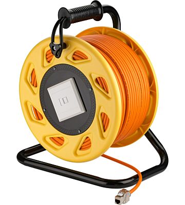 CAT7 S/FTP-kabelupprullare med CAT6a Keystone-kontakt - RJ45 - 90 meter