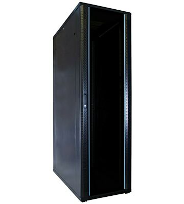 42U serverskåp med glasdörr 600x1200x2000mm (BxDxH)