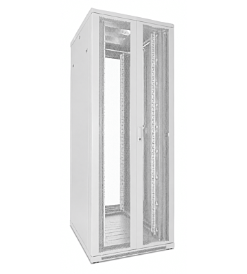47U vit serverstomme med dubbla perforerade fram- och bakdörrar 800x800x2200mm (BxDxH)