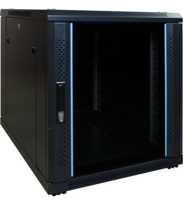 12U miniserverskåp med glasdörr 600x800x720mm (BxDxH)