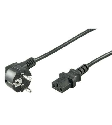 Schuko strömkabel vinklad till C13 1,50m svart