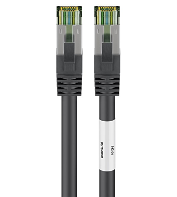 Cat8 S/FTP (PIMF) patchkabel 0,50m svart