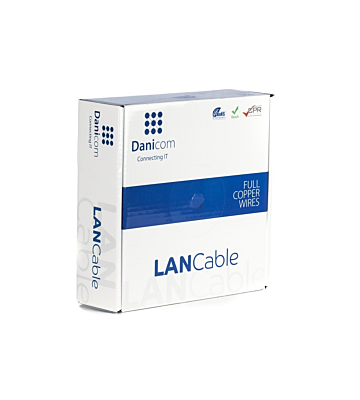 DANICOM CAT6A S/FTP 50m kabel på rullstyv - LSZH (Dca)