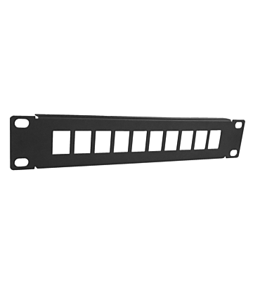 10 tums UTP patchpanel för keystones - 10 portar
