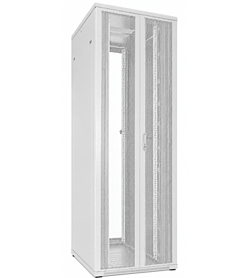 47U vit serverstomme med dubbla perforerade fram- och bakdörrar 800x1000x2200mm (BxDxH)