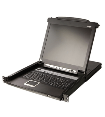 1U 17 tums KVM-konsol med 8-portars KVM-switch x PS/2