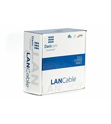 DANICOM CAT5E UTP 305m Utomhuskabel på rulle, styv - PE (Fca)
