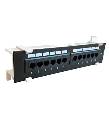 CAT6 UTP väggmonterad patchpanel - 12 portar