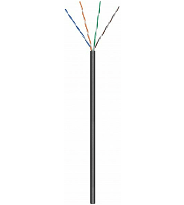CAT6 U/UTP 100m utomhuskabel på en rulle flexibel svart CCA