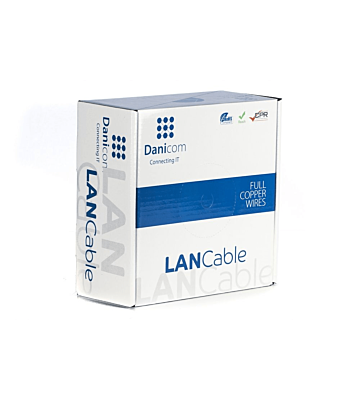 DANICOM CAT6A UTP 50m Utomhuskabel på rulle styv - PE (Fca)