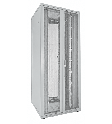 42U vit serverstomme med dubbla perforerade fram- och bakdörrar 800x800x2000mm (BxDxH)