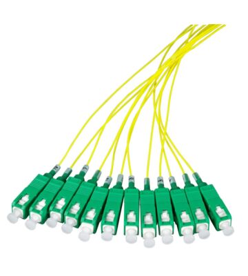 OS2 fiberoptisk pigtail gul SC/APC - 12 st