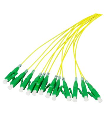 OS2 fiberoptisk pigtail gul LC/APC - 12 st