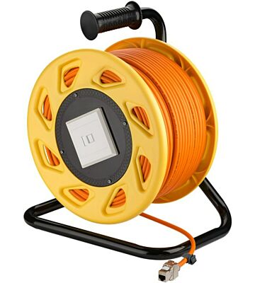 CAT7 S/FTP-kabelupprullare med CAT6a Keystone-kontakt - RJ45 - 50 meter