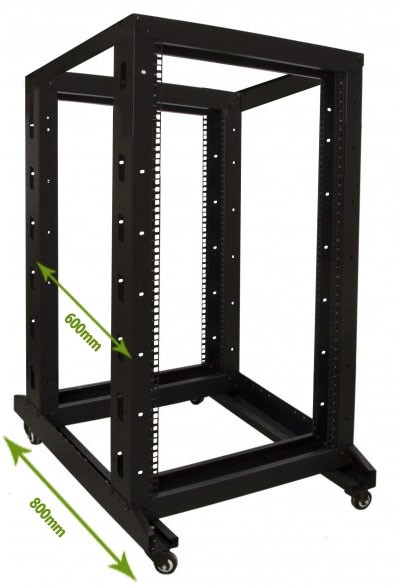 Relay Rack 22U 22U rackstativ på hjul